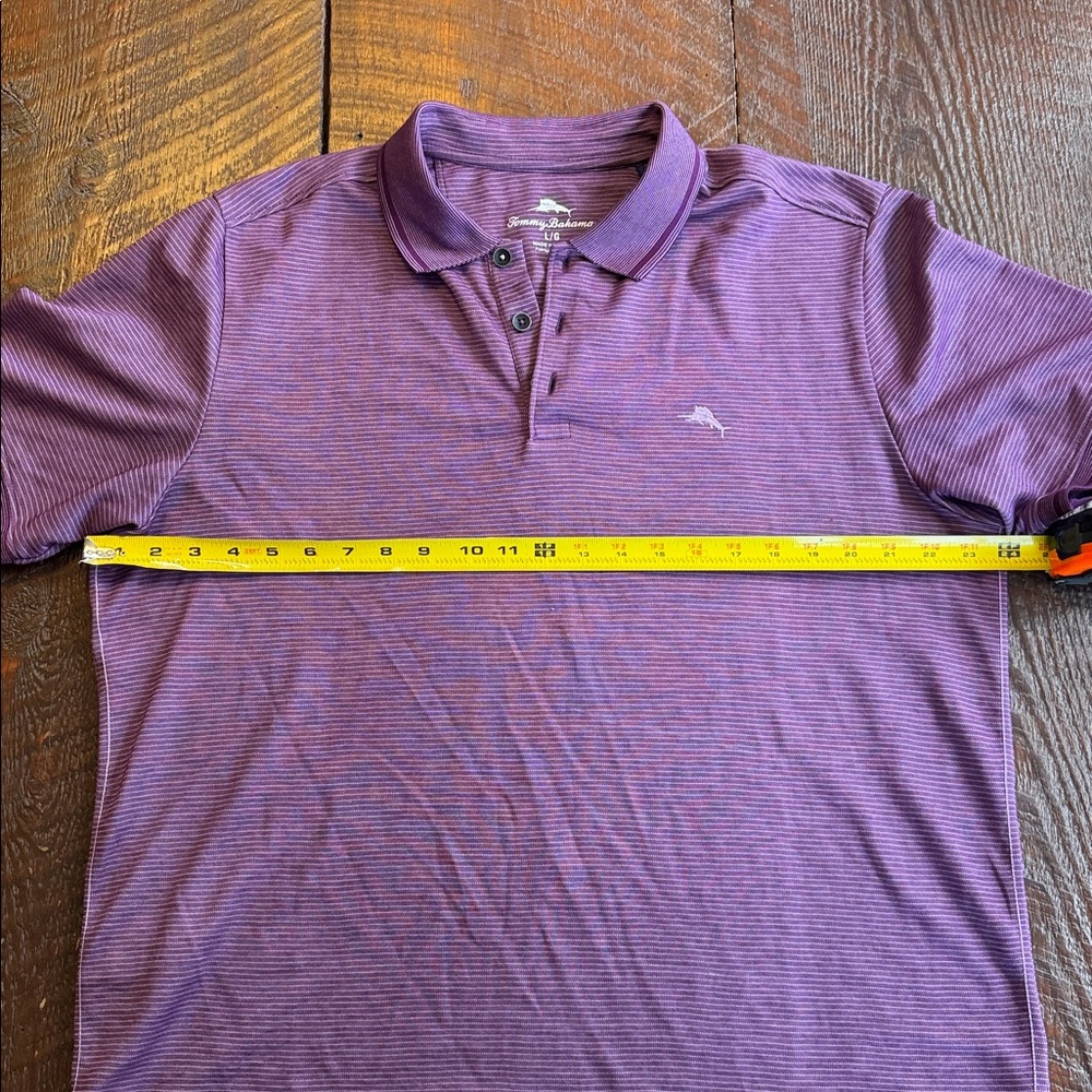 Tommy Bahama IslandZone Polo Men’s L Purple Striped Golf Shirt - Picture 6 of 7